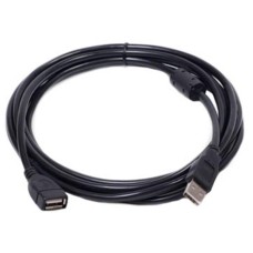 Кабель PowerPlant (KD00AS1212) USB2.0(AF)-USB2.0(AM), 5м, One ferrite, Black