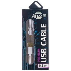 Кабель Atcom (16123) USB 2.0 AM/microUSB, 0.8м, білий