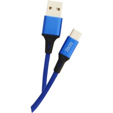 Кабель Tecro USB - USB Type-C (M/M), 1 м, синій (TC-0100BE)