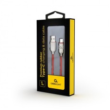 Кабель Cablexpert USB - USB Type-C V 2.0 (M/M), 2.1 А, преміум, 1 м, червоний (CC-USB2R-AMCM-1M-R)