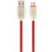 Кабель Cablexpert USB - USB Type-C V 2.0 (M/M), 2.1 А, преміум, 1 м, червоний (CC-USB2R-AMCM-1M-R)