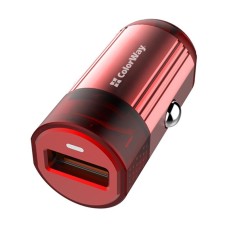 Автомобільний зарядний пристрій ColorWay (1USBх3А) QC3.0 Red (CW-CHA012Q-RD)