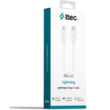 Кабель Ttec USB Type-C - Lightning (M/M), 1.5 м, White (2DKM04B)