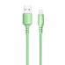Кабель ColorWay USB - Lightning (M/M), soft silicone, 2.4 А, 1 м, Green (CW-CBUL042-GR)