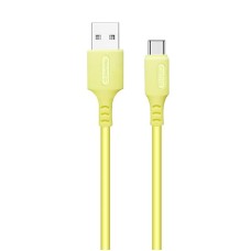 Кабель ColorWay USB - USB Type-C (M/M), soft silicone, 2.4 А, 1 м, Yellow (CW-CBUC043-Y)
