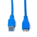 Кабель Prologix для зовнішніх жорстких дисків USB-A 3.0 для USB Micro-B 3 м, 5 Гбіт/с, синій (PR-USB-P-12-30-3m)