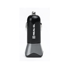 Автомобільний зарядний пристрій REAL-EL CA-30 QC3.0 (1USBx3A) Black/Grey