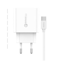 Мережевий зарядний пристрій Foneng EU46 QC3.0 Charger (1USBх3A) White (EU46-CH-TC) + кабель USB Type C
