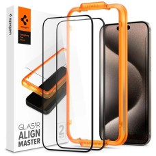 Захисне скло Spigen Glas.tR AlignMaster FC для Apple iPhone 15 Plus, Black, 2шт (AGL06886)