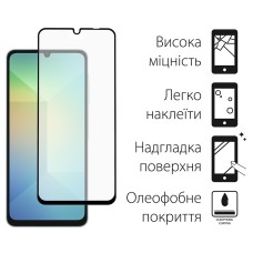 Захисне скло Dengos для Samsung Galaxy A06 SM-A065 Black Full Glue (DG-TG2P-55) 2шт