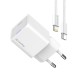 Мережевий зарядний пристрій ColorWay GaN Mini 20W PD Port PPS USB-C White (CW-CHS059PD-WT) + кабель Lightning