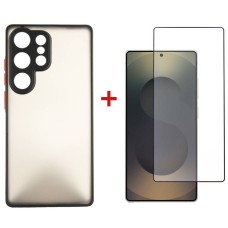 Чохол-накладка Dengos Matt для Samsung Galaxy S25 Ultra SM-S938 Black (DG-KM-144) + захисне скло
