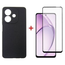 Чохол-накладка Dengos Carbon для Oppo A40/A40m Black (DG-KM-159) + захисне скло