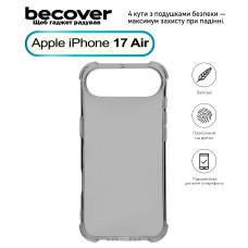 Чохол-накладка BeCover Anti-Shock для Apple iPhone 17 Air Grey (713796)