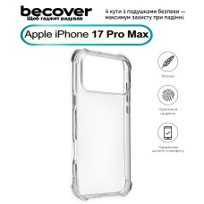 Чохол-накладка BeCover Anti-Shock для Apple iPhone 17 Pro Max Clear (713799)