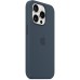 Чохол-накладка Apple Silicone Case with MagSafe для Apple iPhone 15 Pro Storm Blue (MT1D3)